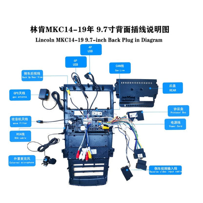 Android 13 DSP For Lincoln MKZ MKC MKX Continental 2014 - 2019 Tesla IPS Screen Car Multimedia Player GPS Navigation Audio Video