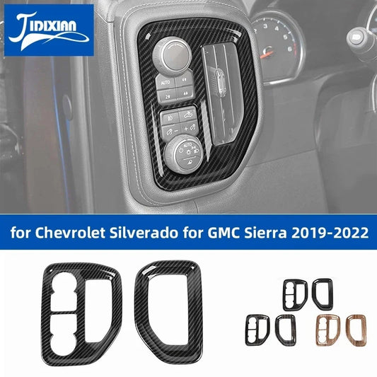 JIDIXIAN fit for Chevrolet Silverado for GMC Sierra 2019 2020 2021 2022 Car Console Air Conditioning Outlet Decoration Cover