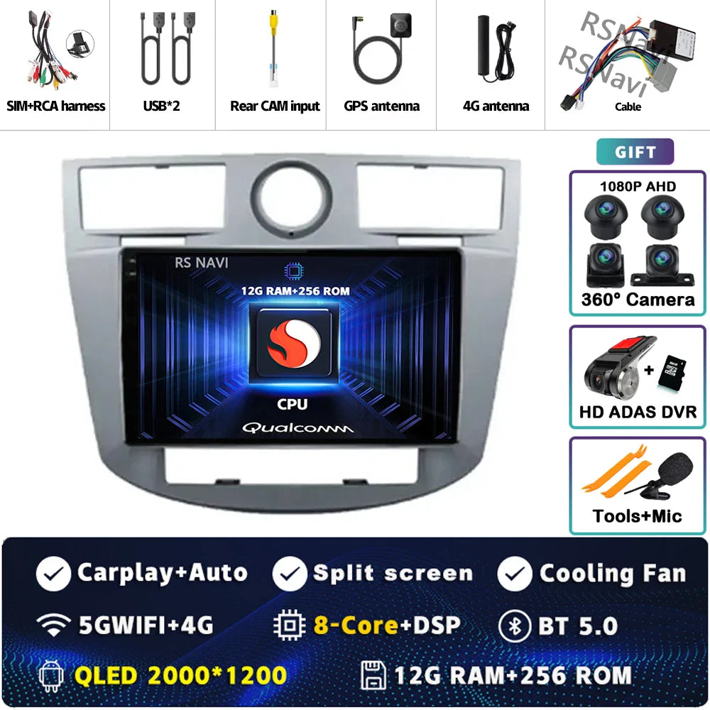 Android 14 Car Radio WiFi+4G For Chrysler Sebring Cirrus 2007 2008 2009 2010 GPS Navigation Auto wireless Carplay Player 2Din BT