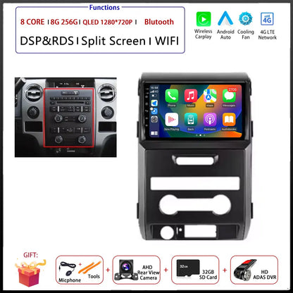 For Ford F150 P415 Raptor 2008 - 2014 Car FM/AM DSP 4G Android OS Carplay Auto WIFI  Radio Stereo Multimedia Player 2din BT 5.0