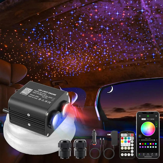 20W Twinkle Starlight Headliner Kit, Star Lights for Car Roof & Home Decoration, Fiber Cable 550pcs*0.03in*9.8ft Star Light