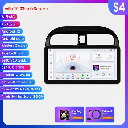 Hizpo Carplay 4G 360 Camera Android Car Radio for Mitsubishi Mirage 2012-2023 Space Star Dodge Attitude Video GPS 2din Autoradio