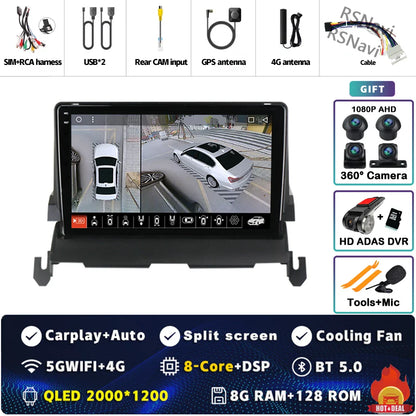 Android 14 CarPlay Car Radio for Dodge Journey 2009 2010 2011 2012 Multimedia Navigation GPS Stereo Auto video Head Unit 2 DIN