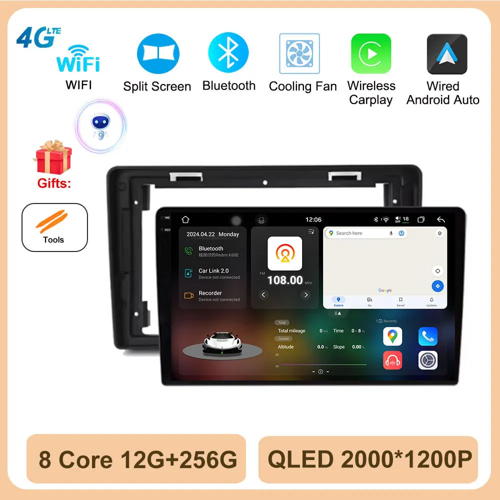 Car radio Android Auto Wireless Carplay For Citroen C2 C3 2001 2002 2003 - 2010 Multimedia Player GPS Navigation 4G Touch Screen
