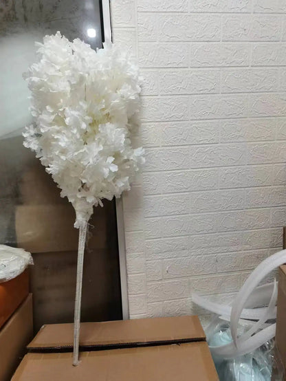 100pcs 90cm White Branch Snow Cherry Blossom Artificial Flower Home Living Room Decoration Wedding Outdoor Party Shooting Props