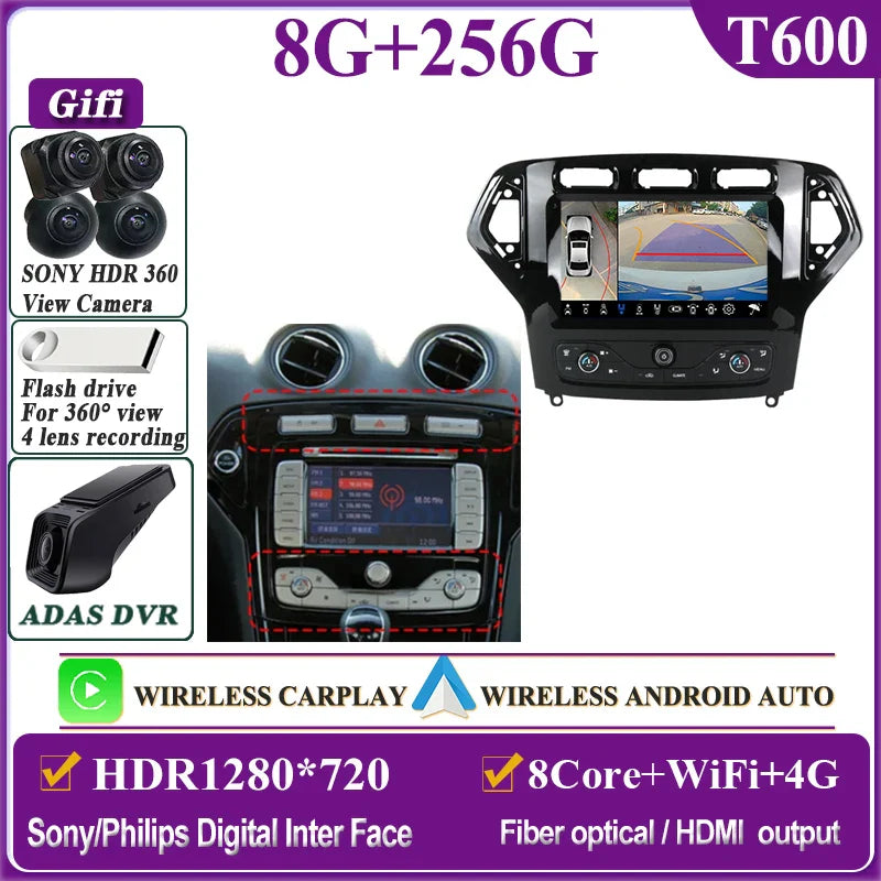 Autostereo 14 For Ford Mondeo MK4 2007-2014 Car Multimedia Video Player GPS Navigation Radio Android 13 Auto Carplay No 2Din DVD