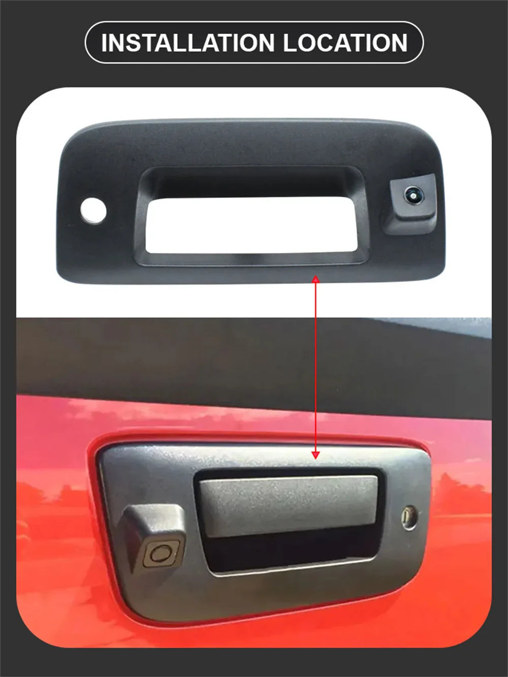 For Chevrolet Silverado GMC Sierra 1500 2500 3500 2007-2013 Pickup Trunk Handle Camera 170°AHD 1920x1080P Car Rear View Camera