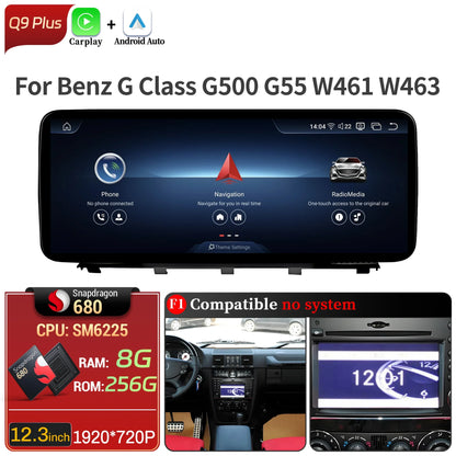 Car Radio For Mercedes Benz G Class G500 G55 W461 W463 2008-2015 Android 14 Wireless BT Carplay Snapdragon 680 Head Unit Screen