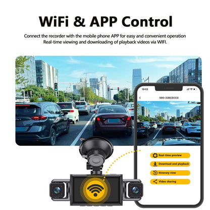 Dash Cam 4 Channel wifi Video Recorder 360° Car Recording Camera Night Vision 24H Parking Monitor Black Box Car Accessories