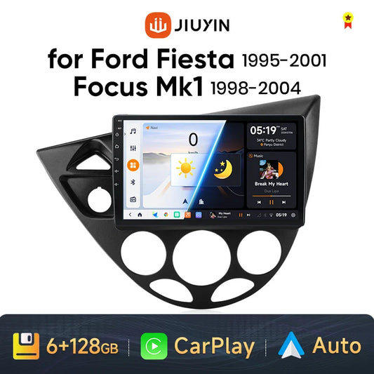 JIUYIN Wireless CarPlay Android Auto Radio for Ford Fiesta 1995-2001 Focus MK1 1998-2004 GPS 2din autoradio