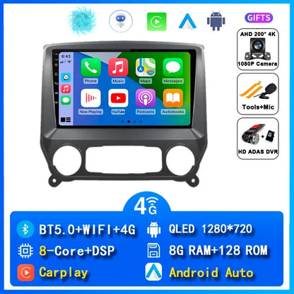 Android 14 Car Radio For Chevrolet Silverado 3 GMTK2 2014 2015 2016 2017 2018 Carplay Auto Multimedia Player Stereo DSP WIFI 4G
