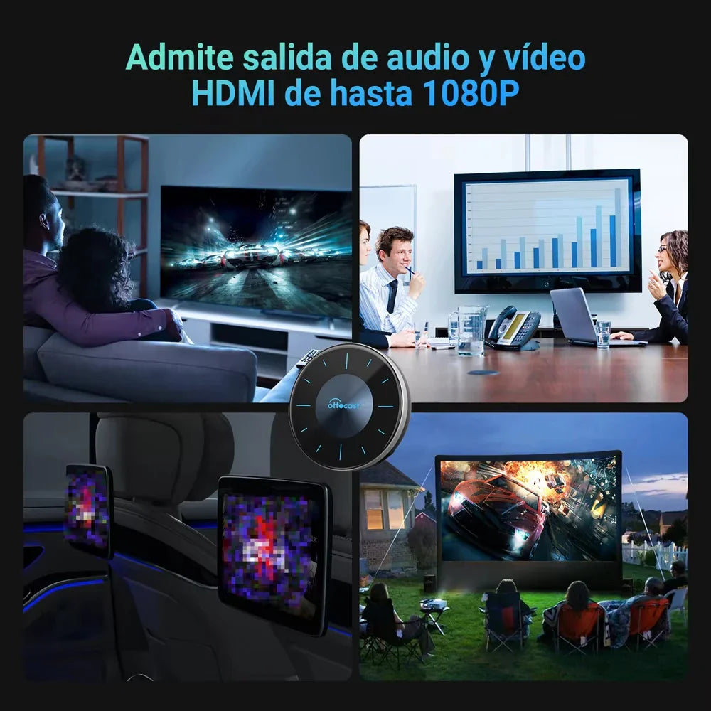 OTTOCAST P3 Android 12 AI Box Wireless Android Auto Smart TV Box Car Accessories for Toyota Honda Cars with OEM Wired CarPlay