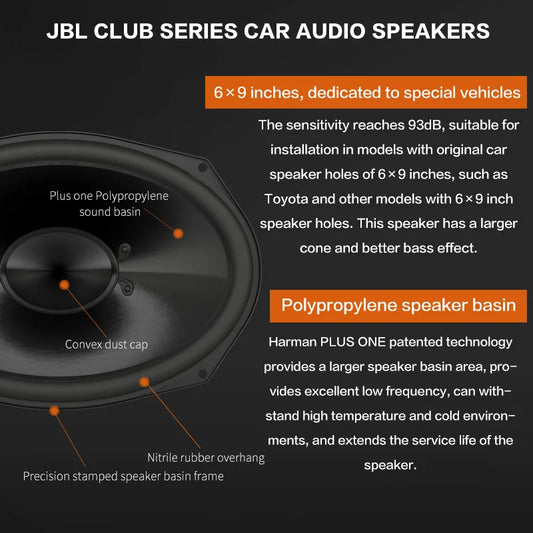 JBL car audio speaker 6×9 inch two-way speaker suitable for Toyota Prado Cruiser treble midrange bass subwoofer car speaker