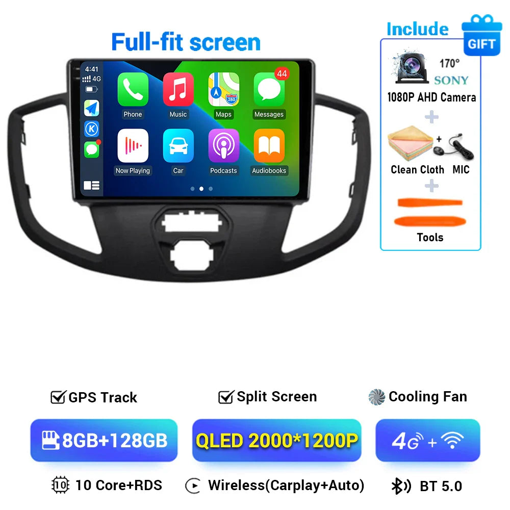 Android 15 Wireless Carplay&Auto WIFI+4G For Ford Transit 2015 2016 2017 2018 Car Radio Multimedia Video Player GPS Stereo 2din