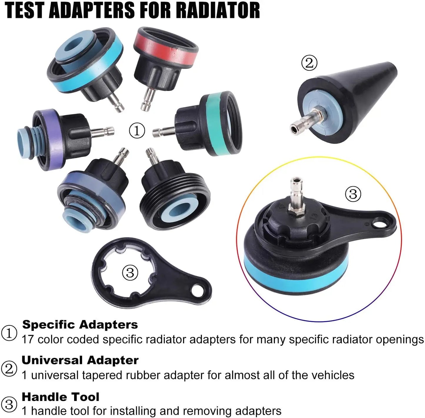 28Pcs Universal Radiator Pressure Tester Set Vacuum Type Cooling System Tester Water Tank Leak Detection Detector Tool
