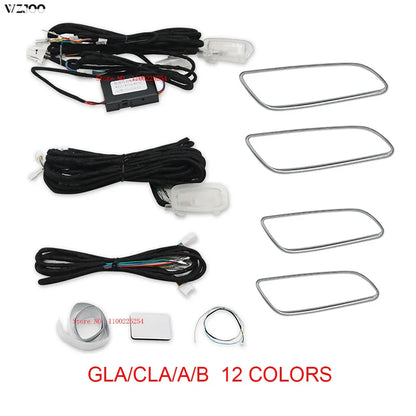 12-color LED Car Air Vent Outlet Turbine Nozzle Atmosphere Lamp For Mercedes-Benz A/CLA/GLA class W176 W117 W156 Ambient Light