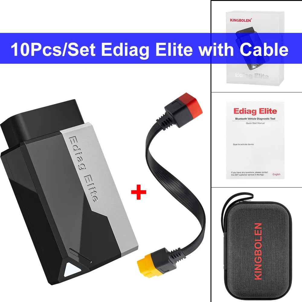 10pcs/Lot KINGBOLEN Ediag Elite Full System Car Diagnostic Tools 15 Reset Bi-directional CANFD Lifetime Free for ios android