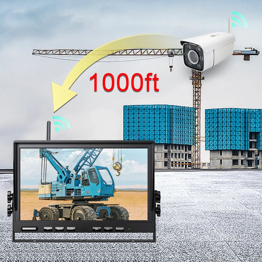 iPoster 10.1" IPS Screen DVR Monitor 1080P 30x Optical Zoom Digital Wireless Camera For Construction Tower Crane Lift Excavator