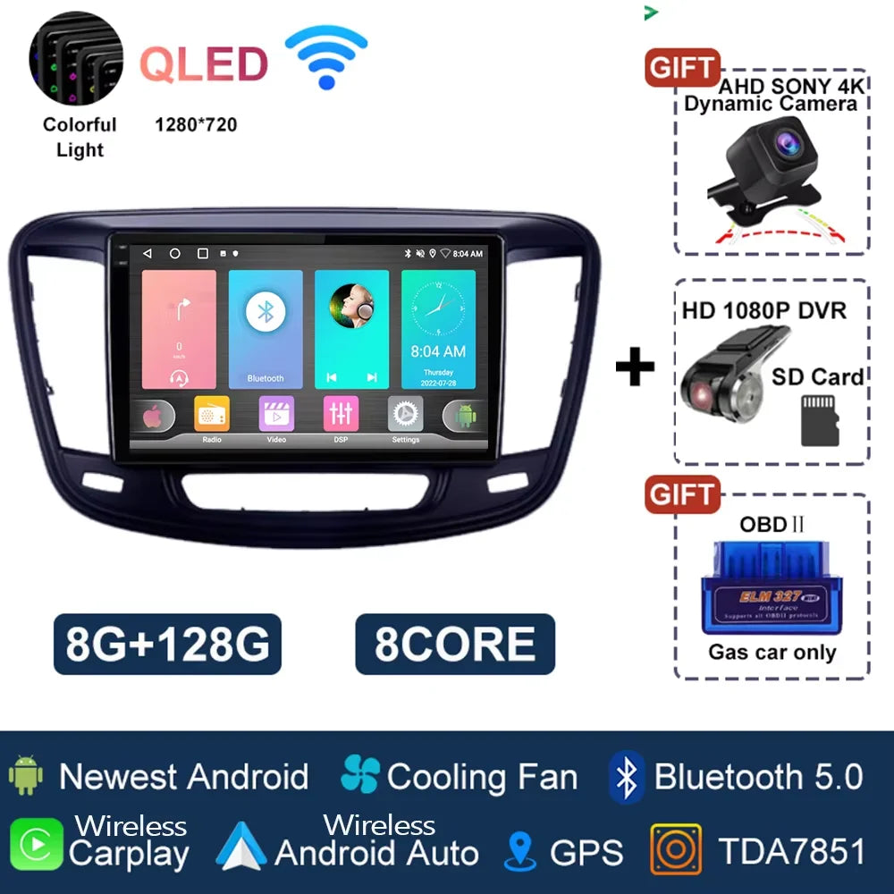 For Chrysler 200 200C 2015 - 2019 Android 14 Radio Video Player Car Autoradio Multimedia Screen Stereo Carplay Navigation