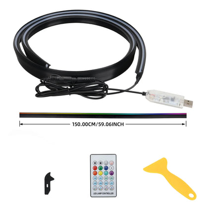 Front Windshield LED Car Interior Lights 150cm RGB USB APP Control Remote Symphony Lamp Universal For Tesla BMW Audi Volvo GLC