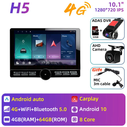 10.1 Inch Android 10 2 Din Car Radio Multimedia  Large Screen Head Unit Carplay Android Auto Navigation GPS WiFi FM