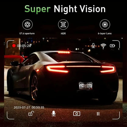 Real 4K WiFi Dual Dash Cam,Optional Rear/Cabin Camera,3" IPS Screen with Night Vision,24H Parking Mode Dashboard Camera Recorder