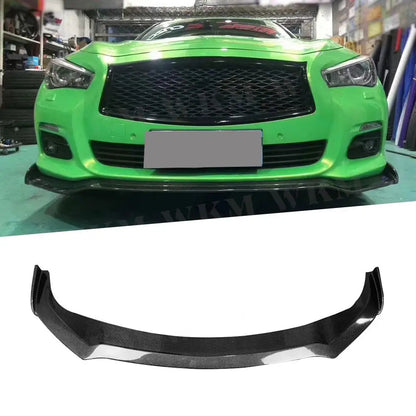 Carbon Fiber Front Bumper Lip Spoiler Protector Covers For Infiniti Q50 Sport 2014-2017 car styling