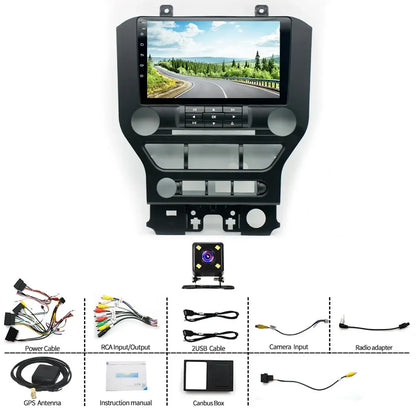 Android 13 Car Stereo Radio Player for Ford Mustang 2015-2021 9 Inch HD Touch Screen Car Audio Receiver with GPS Navigation
