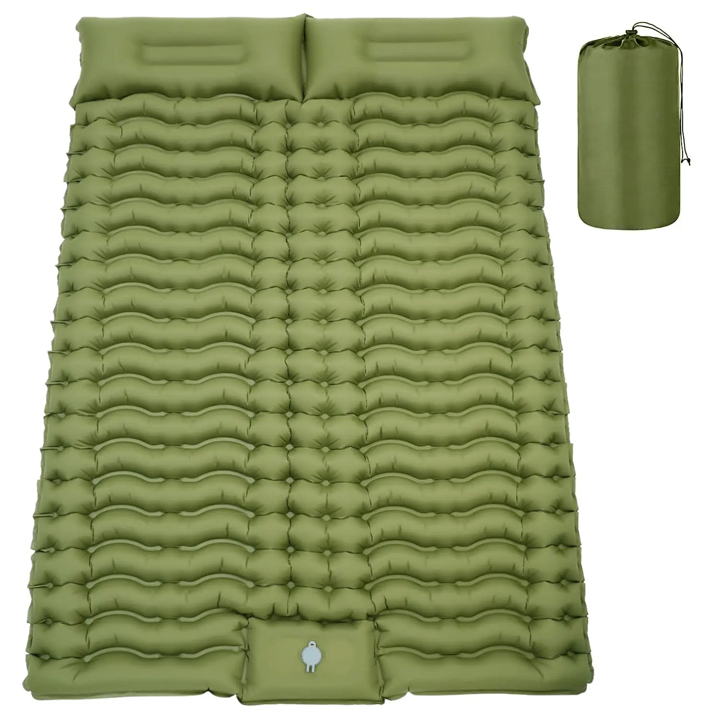 Camping Double Sleeping Mat with Pillow Inflatable Sleeping Mat, Suitable for Backpacking, Hiking, Tenting