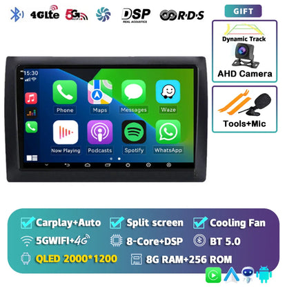 Android 14 For Fiat Stilo 2001 - 2010 2K QLED Android Car Radio Multimedia Video Player GPS AI Voice CarPlay 4G Stereo Head Unit