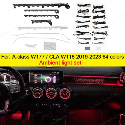 Ambient Light For Mercedes-Benz W177 W118 64 Colors LED Illuminated Atmosphere Star Panel Ambient Light Advanced Air Outlet