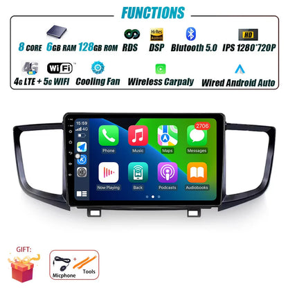 Car Radio Carplay For Honda Pilot 2016 - 2019 GPS Navigation Android Auto Stereo Multimedia Player 5G Wifi Screen BT RDS