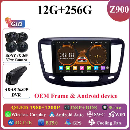 Android Auto For Chrysler 200 200C 200S 2015 - 2019 Car Radio Multimedia Video Stereo Player Carplay Navigation GPS DSP 5G WIFI