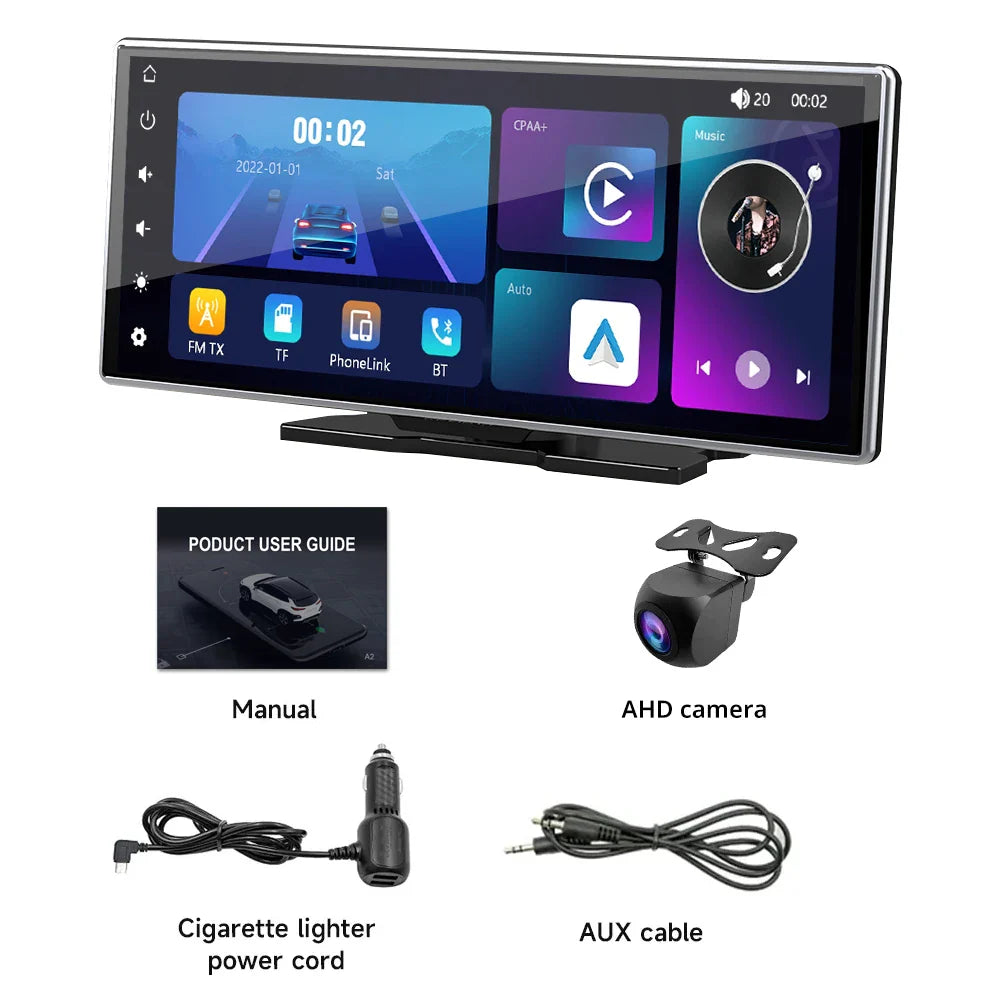 XUDA 11.26 Inch Portable Wireless CarPlay Screen Multimedia Video player Radio FM Compatible with Android Auto and Apple Carplay