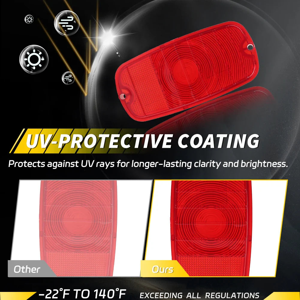2PCS Rear Bumper turn signal Tail Light Lenses Housings For 1960-1966 Chevrolet C10 C20 C30 K10 K20 GMC 1000 1500 2500 Truck