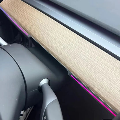 For Tesla Model 3 / Y 256 color center dashboard radium engraving style LED ambient light app control adjustment ambient light