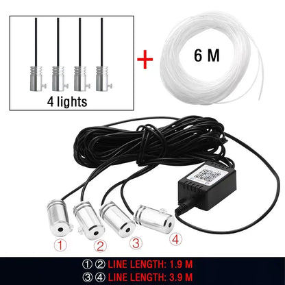 14 in 1 RGB LED Atmosphere Car Light Interior Decoration Fiber Strip Light By App Control Decorative Ambient Lamp Dashboard Lamp