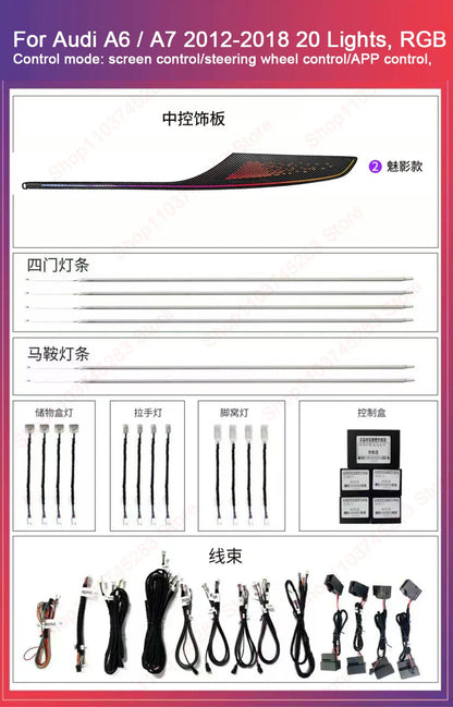 Ambient Light For A6 C7 S7 S6 A7 RS6 RS7 2012-2018 environmental Backlight Atmosphere Lamp Kit Symphony 256 Colors