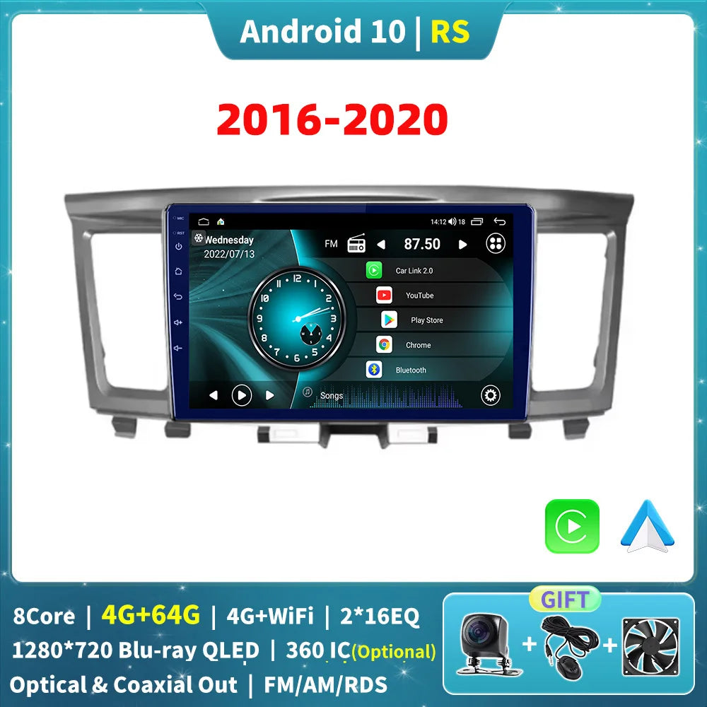 EKIY For Infiniti QX60 2014-2019 Car Radio Android 10 Auto Carplay 4G WIFI GPS Navigation Multimedia Player DVD Player
