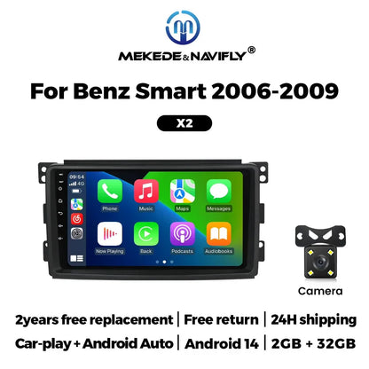 MEKEDE Car Intelligent System for Mercedes Benz Smart Fortwo 451 2005 - 2015 IPS Touch Screen Android Radio 2 Din Carplay