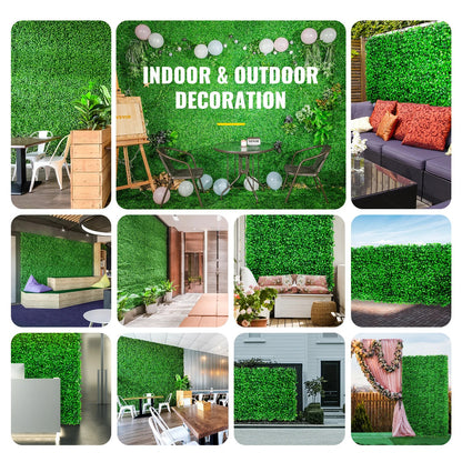 VEVOR Artificial Plant Wall Decoration Boxwood Hedge Wall Panel Home Decor Fake Plants Grass Backdrop Wall Privacy Hedge Screen