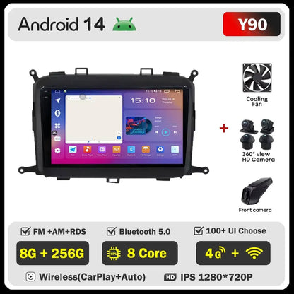 Android 14 Carplay Auto Car Radio For Kia Carens 2013 - 2018 Multimedia Player Auto Radio GPS Navigation TV Head Unit No 2 Din