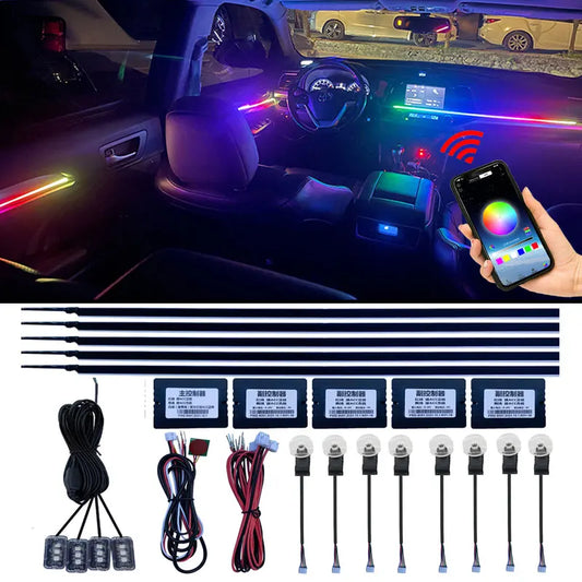 18in1 110cm Led Atmosphere light Interior lights Symphony light strip Door lights Center console decorative light Foot lamp APP