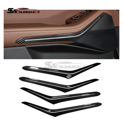 For BMW X5 G05 X5M F95 X7 G07 2020-2025 Car Interior Carbon Fiber Door Armrest Ambient Light Frame Decoration Stickers