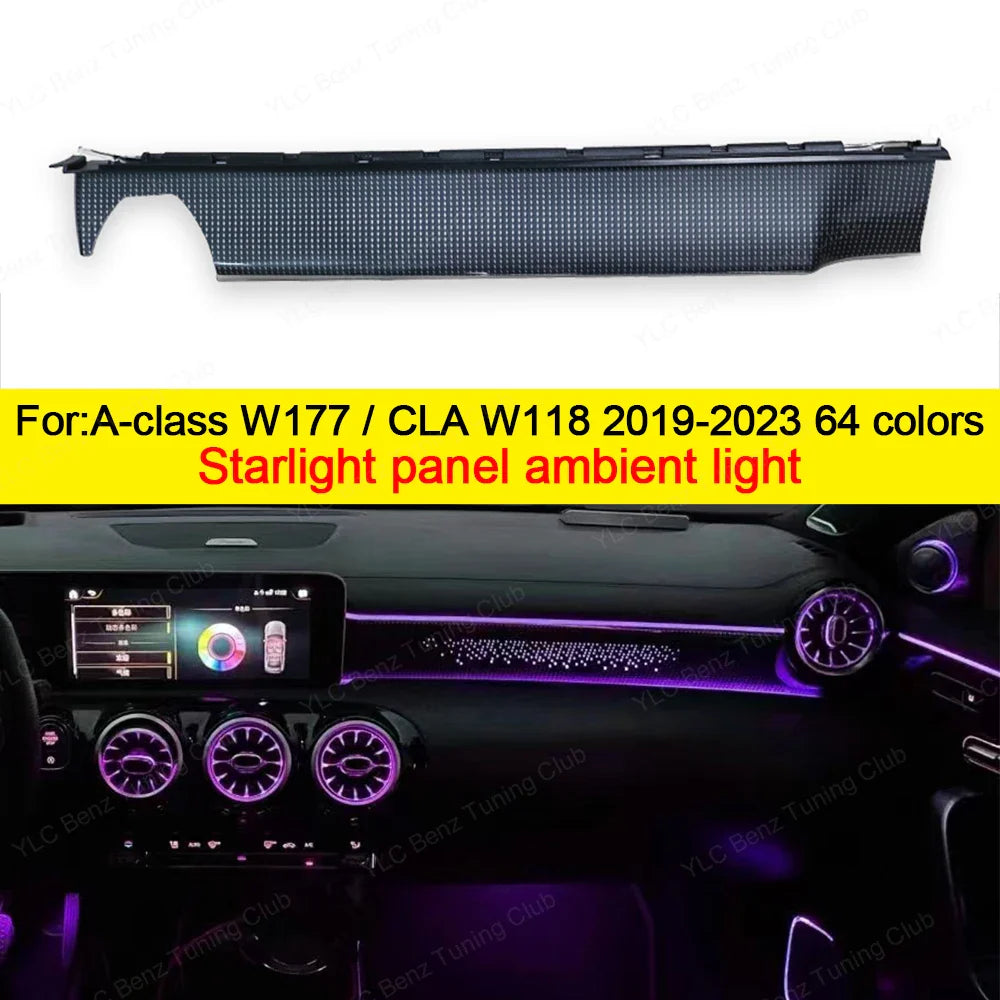 Ambient Light For Mercedes-Benz W177 W118 64 Colors LED Illuminated Atmosphere Star Panel Ambient Light Advanced Air Outlet