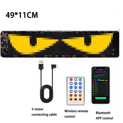 Devil's Eye LED display screen truck cab Front windshield LED decorative light Warning blink Animation display Car accessories