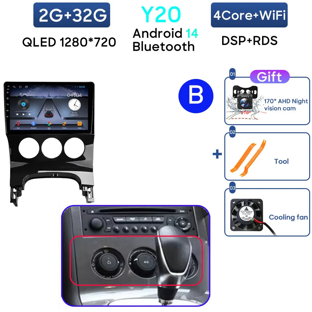 Car Radio Android 14 For Peugeot 3008 5008 2009-2016 LHD Navigation GPS Android Stereo Multimedia Player Screen No 2din 4G Wifi