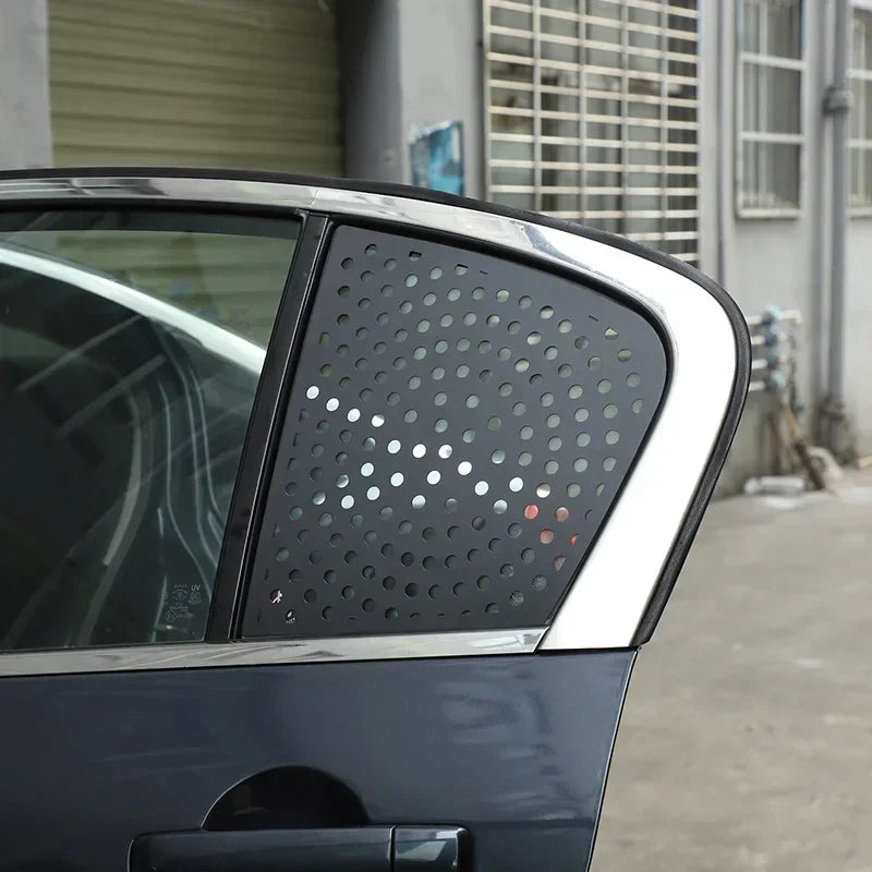 For Infiniti G25 G27 G37 2007-2013 Aluminum Alloy Car Rear Window Triangular Honeycomb Panel Cover Trim Sticker Car Accessories