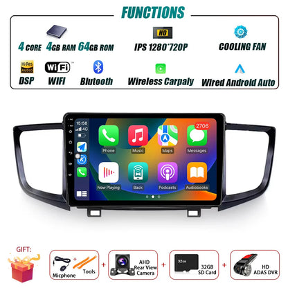 Car Radio Carplay For Honda Pilot 2016 - 2019 GPS Navigation Android Auto Stereo Multimedia Player 5G Wifi Screen BT RDS