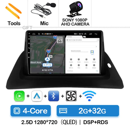 Android 14 Wireless Carplay Auto For Renault Kangoo 2 2009 - 2018 Car Radio Multimedia Stereo Video Player QLED GPS NAVI 4G WIFI